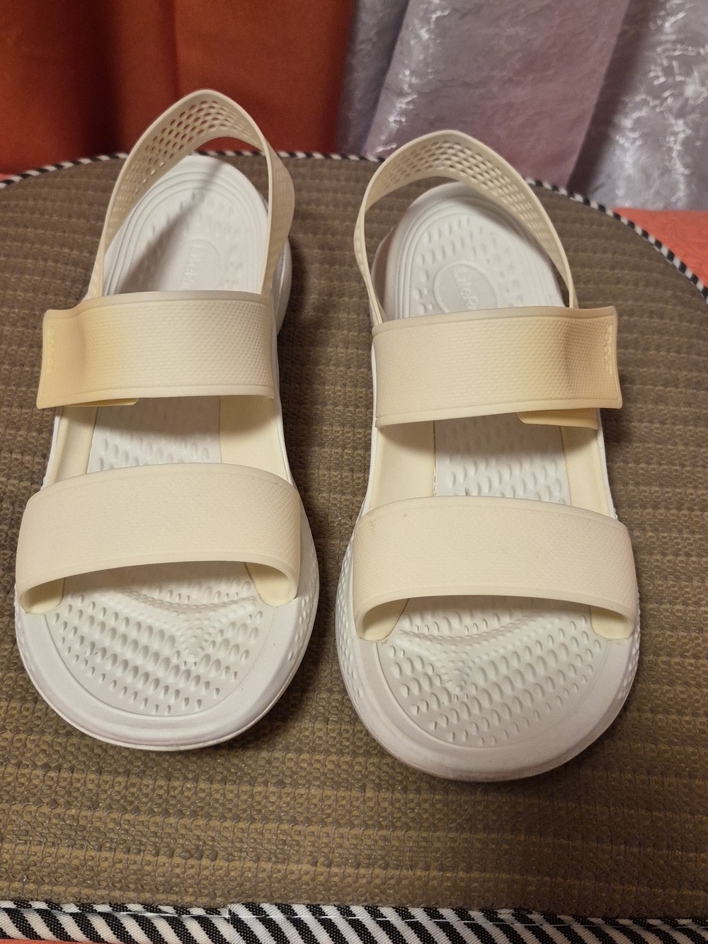 White Cross Women's Cream Two-Strap Slide Sandals